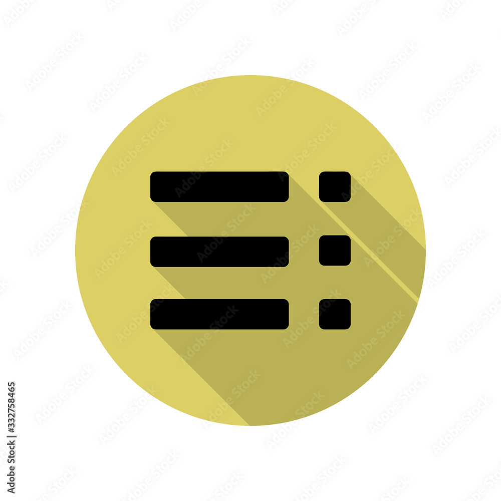 Poster menu long shadow icon. simple glyph, flat vector of web icons for ui and ux, website or mobile appli