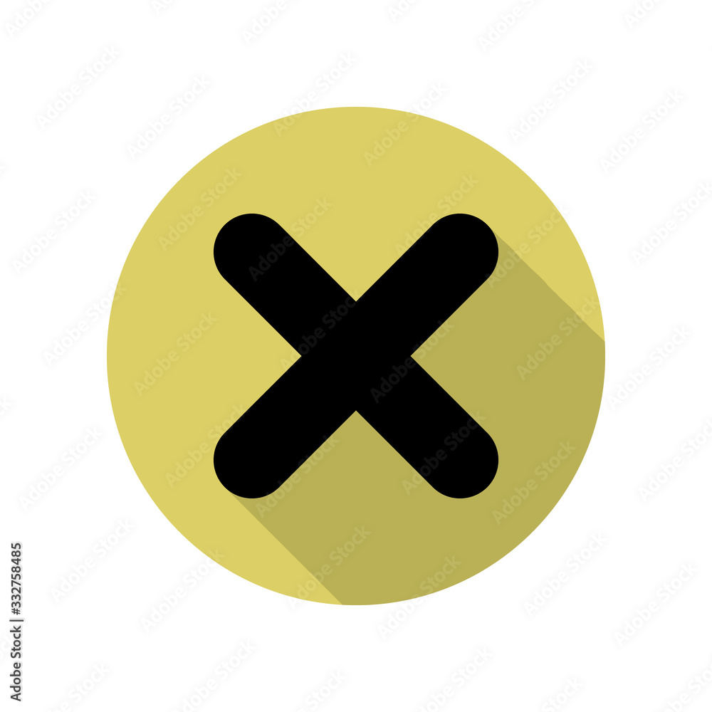 Poster sign remove long shadow icon. simple glyph, flat vector of web icons for ui and ux, website or mobil