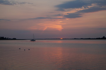 Naklejka premium sunset on the sea