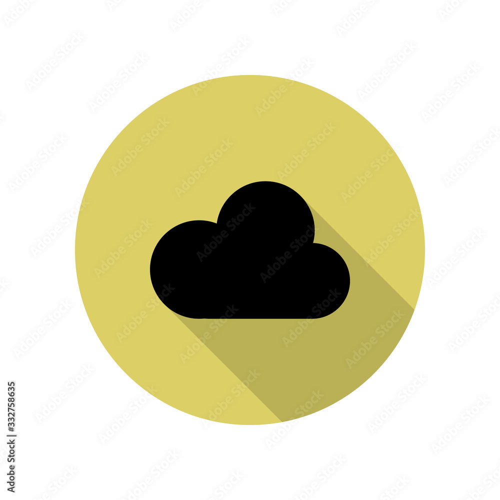 Poster cloud long shadow icon. simple glyph, flat vector of web icons for ui and ux, website or mobile appl