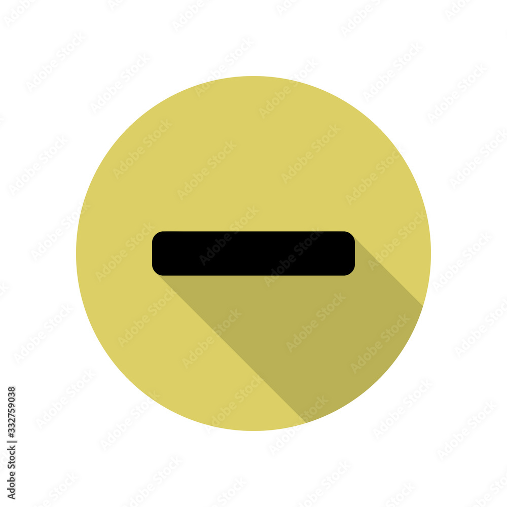 Poster minus sign long shadow icon. simple glyph, flat vector of web icons for ui and ux, website or mobile