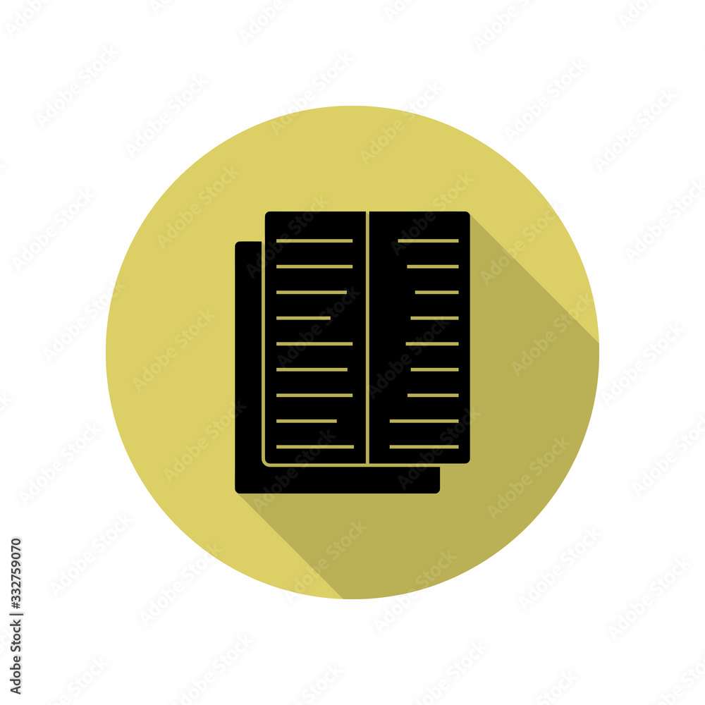 Poster newspapers long shadow icon. simple glyph, flat vector of web icons for ui and ux, website or mobile