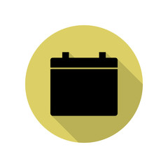 battery long shadow icon. Simple glyph, flat vector of web icons for ui and ux, website or mobile application