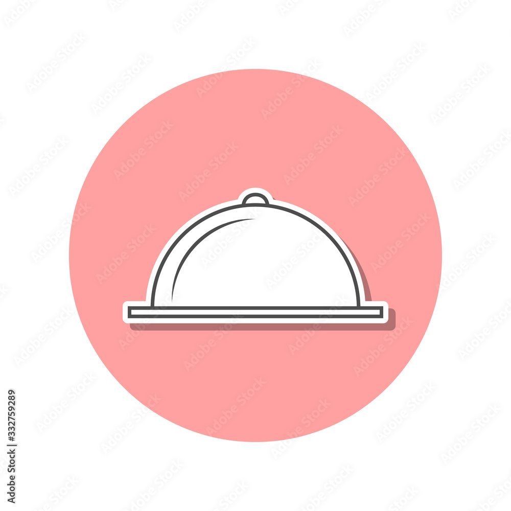 Poster serving tray sticker icon. simple thin line, outline vector of web icons for ui and ux, website or m