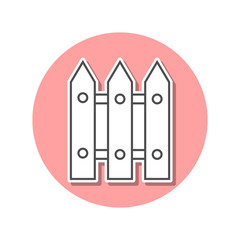 Garden fence sticker icon. Simple thin line, outline vector of web icons for ui and ux, website or mobile application