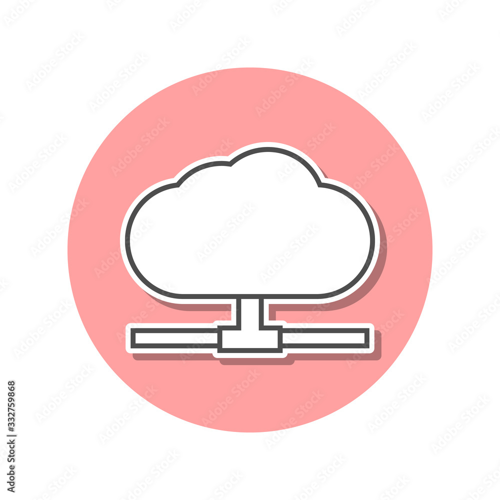 Poster cloud storage sticker icon. simple thin line, outline vector of web icons for ui and ux, website or 