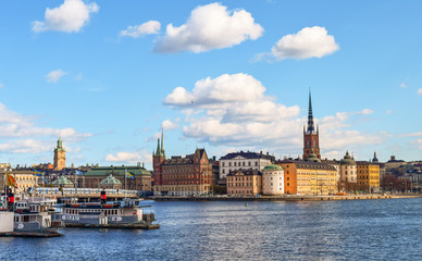 Fototapeta na wymiar View of old town - Gamla Stan, Stockholm, Sweden
