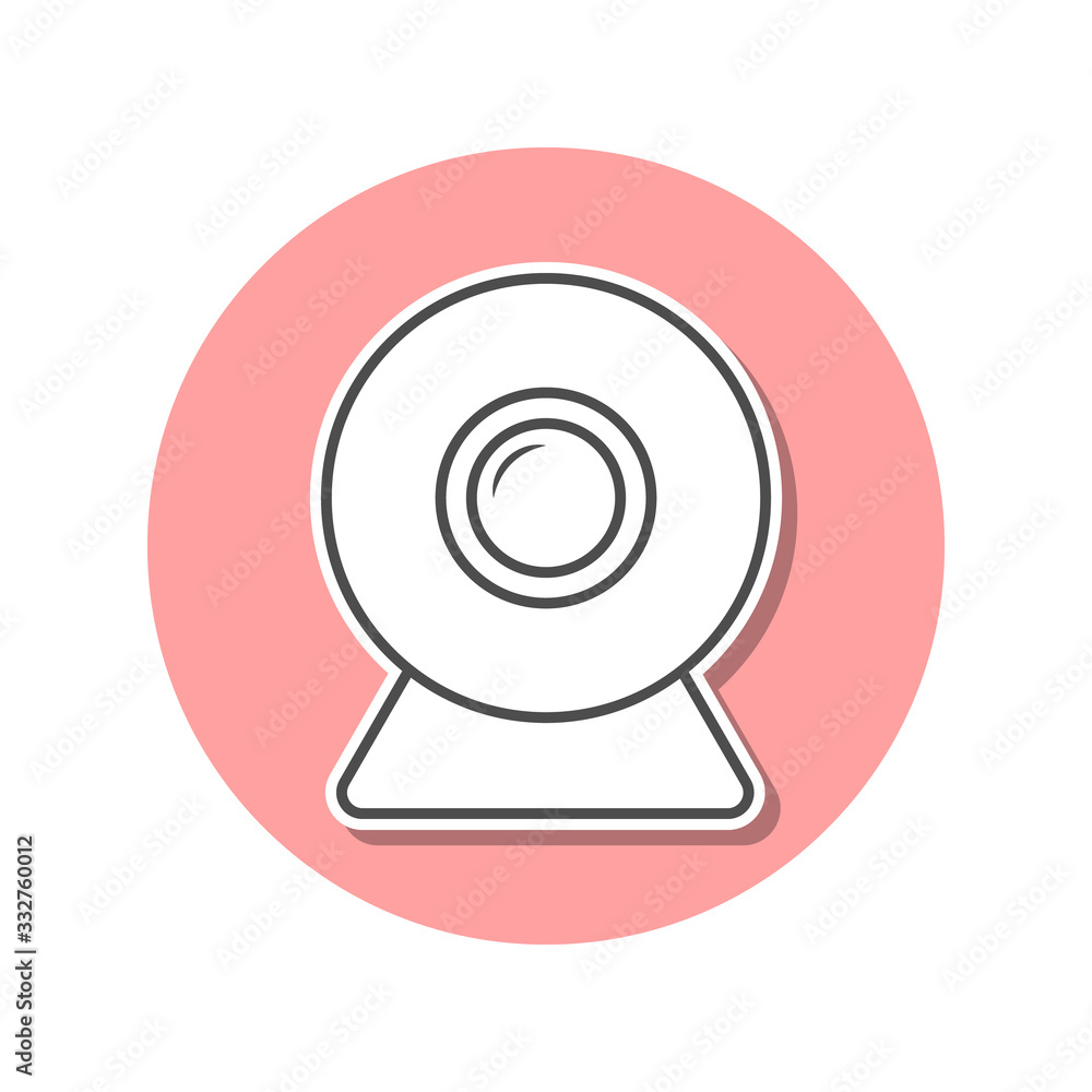 Poster webcam sticker icon. simple thin line, outline vector of web icons for ui and ux, website or mobile 