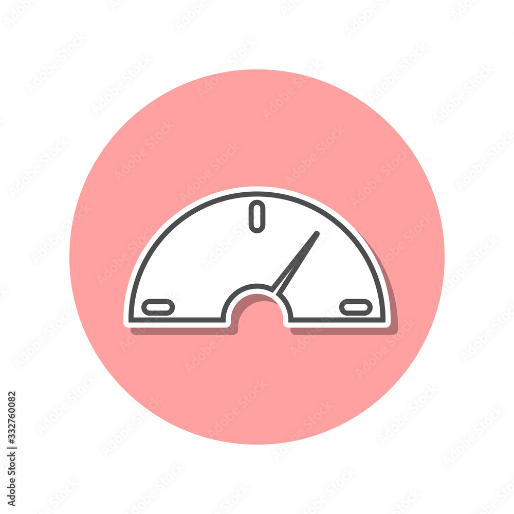 Poster speedometer sticker icon. simple thin line, outline vector of web icons for ui and ux, website or mo