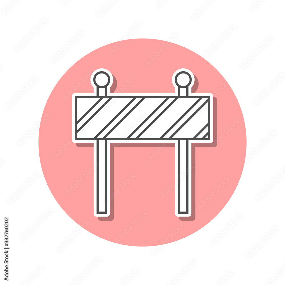 Poster road barrier sticker icon. simple thin line, outline vector of web icons for ui and ux, website or m