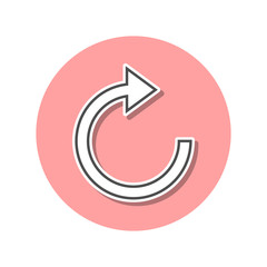 Refresh sign sticker icon. Simple thin line, outline vector of web icons for ui and ux, website or mobile application