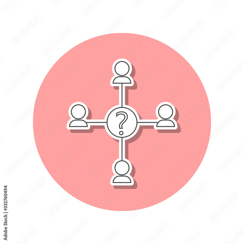 Poster collegial solution sticker icon. simple thin line, outline vector of web icons for ui and ux, websit