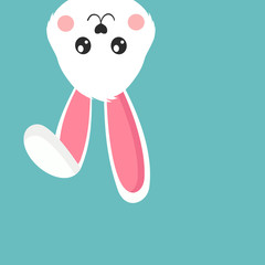 Vector happy easter background - creative design. Decorative illustration with bunny.