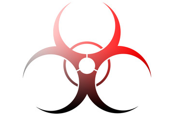 Icono de coronavirus o covid-19 de color rojo y negro.