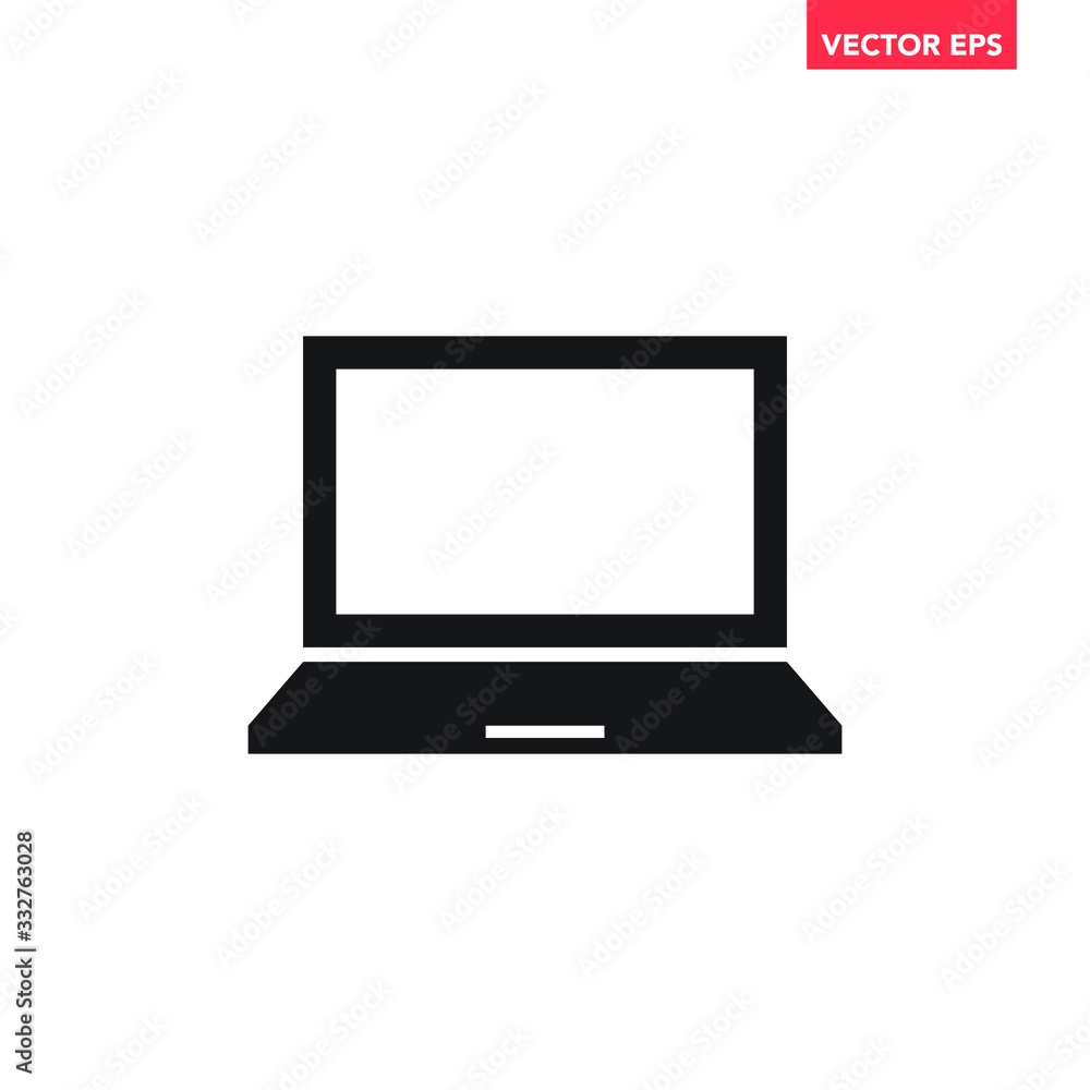 Aufkleber black single laptop screen monitor icon for interface concept elements app ui ux web button logo, si