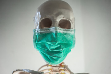 Menschliches Skelett mit Mundschuds