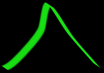 Linea de verde fosforito sobre fondo negro.