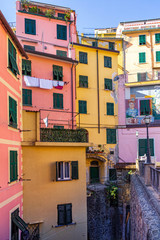 Fototapeta na wymiar a traditional street of an Italian Riomaggiore village