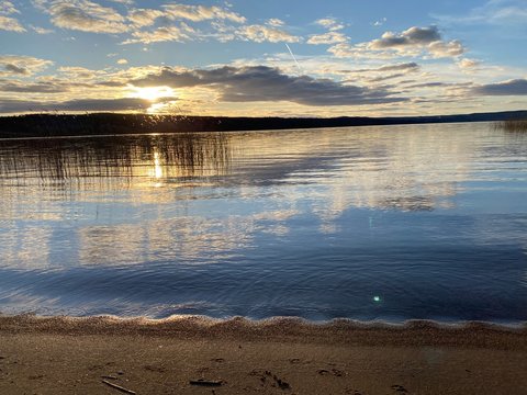 Sunset by the lake in Sweden