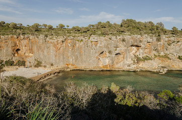 Fototapeta na wymiar Cala Magraner , perfect place for rock climbing in Mallorca
