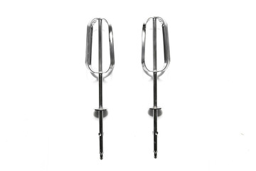Metal whisk for mixer isolated on white background