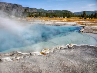 Hot springs in Yellowstone National Park Wyoming USA