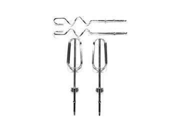 Metal whisk for mixer isolated on white background