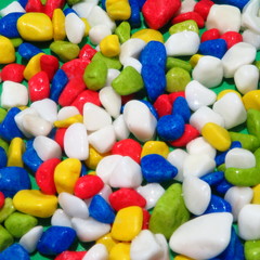 colored pebbles, rainbow
