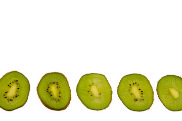 Sliced kiwi isolated on white background.copyspace for text.