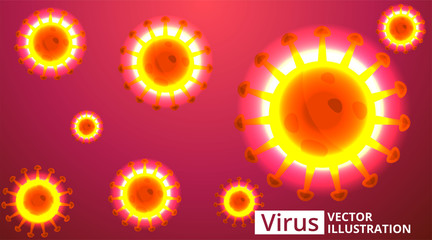 Virus microbe microbiology background. Computer virus, allergy bacteria, medical healthcare, disease germ, pathogen organism