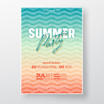 Abstract background of sandy beach and sea waves. Design for summer party poster, flyer, invitation, website banner.