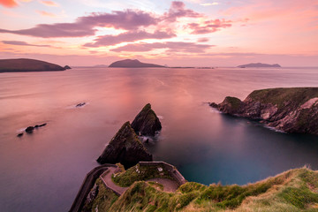 Dún Chaoin (Dunquin) Pier looking out on the Great Blasket Island Dingle Kerry Ireland