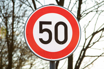 german speed limit sign 50 kmh