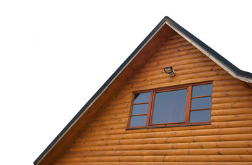 Exterior of attic of a wooden house