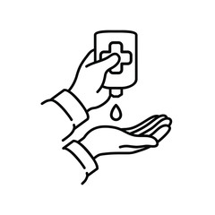 Disinfection. Hand sanitizer bottle icon. Flat vector illustration of EPS.
