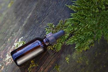 Flatlay - fresh herbal cosmetics.