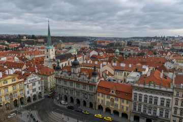 Naklejka na ściany i meble View from the top on Prague city center