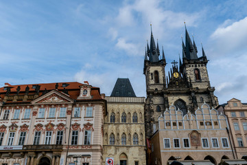 Fototapeta na wymiar Buildings in old city of Prague