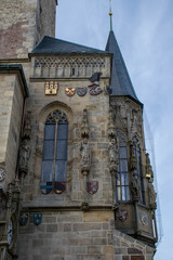 Fototapeta na wymiar Medieval balcony on clock tower, Prague