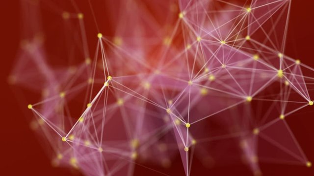 Deep red, machine learning AI thought animation