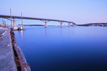 Bridge that crosses the bay in Sundsvall