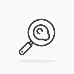 Frying pan icon in line style. Editable stroke.