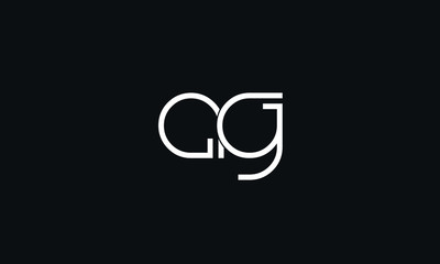 AG GA A G Letter Logo Alphabet Design Template Vector