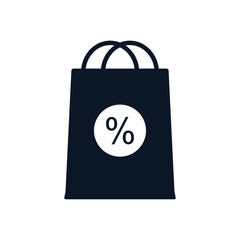 sale bag silhouette style icon vector design