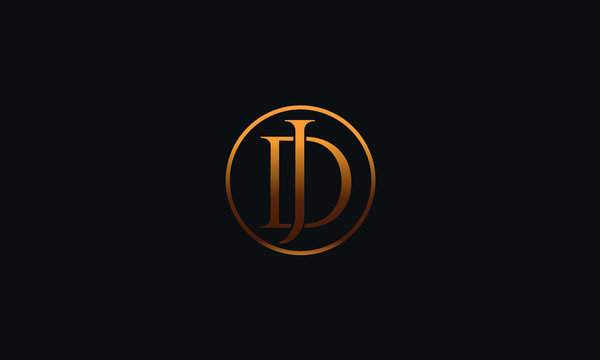 JD DJ D J Letter Logo Alphabet Design Template Vector
