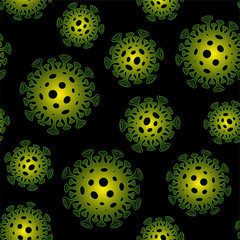 Coronavirus seamless pattern. COVID-19 vector background.