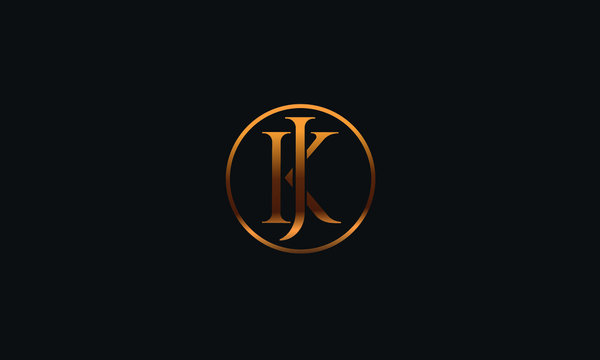 JK KJ K J Letter Logo Alphabet Design Template Vector