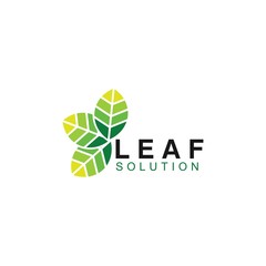 green leaf logo vector icon