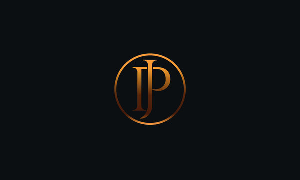 JP PJ J P Letter Logo Alphabet Design Template Vector