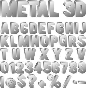 metal font 3D 